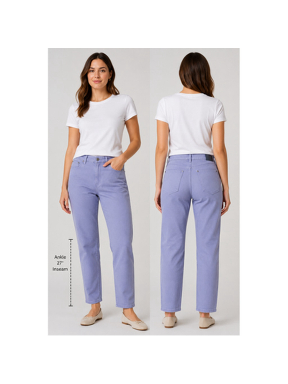 Simply flattering 5 pocket boyfriend lavander purple relaxed chino PETITE 12 12P